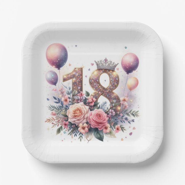 18th Birthday Paper Plates (Front)