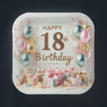 18th Birthday Paper Plates<br><div class="desc">18th Birthday Paper Plates Throw a spectacular party with fully customizable paper plates to match your theme! Each set of eight paper plates is printed on durable paper stock and decorated with your custom designs or photos. These plates are perfect for serving cake, appetizers, or salads. Order these with our...</div>