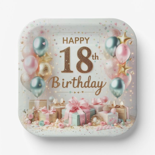 18th Birthday Paper Plates (Front)