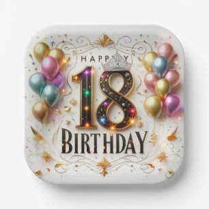 18th Birthday Paper Plates