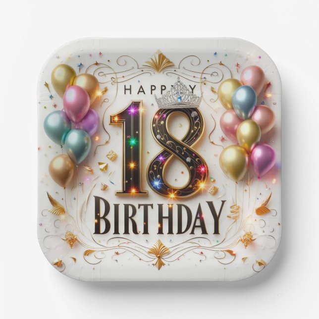 18th Birthday Paper Plates (Front)