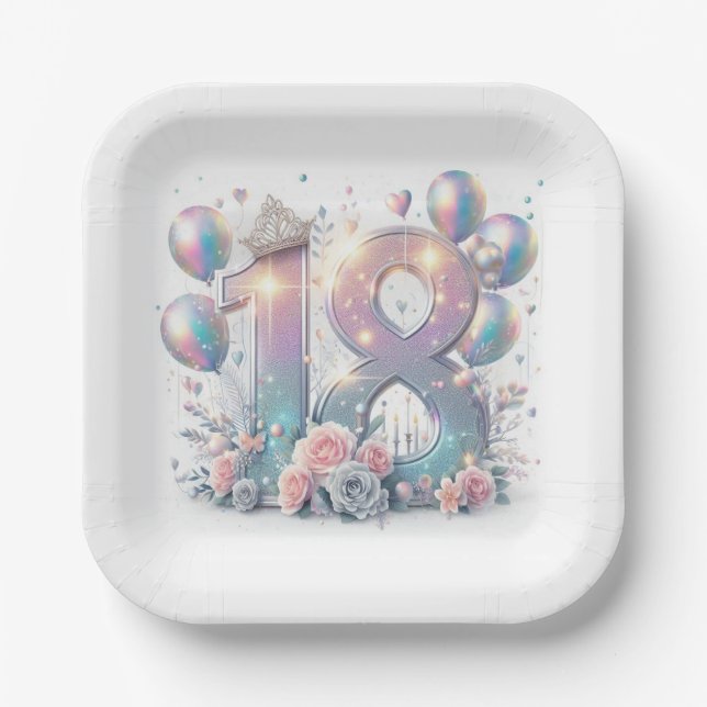 18th Birthday Paper Plates (Front)
