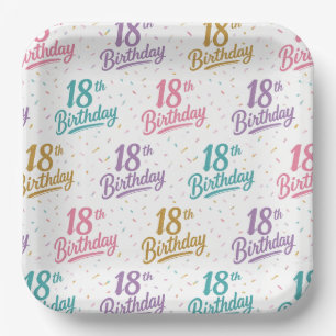 18th Birthday Paper Plates, Eighteenth Party Plates