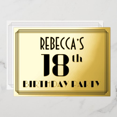 18th Birthday Party: Art Deco Look “18” and Name