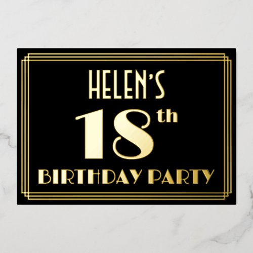 18th Birthday Party: Art Deco Look “18”, w/ Name