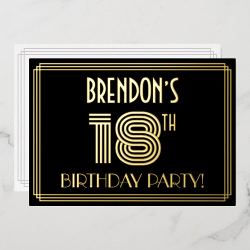 18th Birthday Party — Art Deco Style “18” + Name