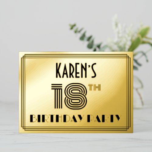 18th Birthday Party — Art Deco Style “18” & Name