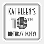[ Thumbnail: 18th Birthday Party: Art Deco Style + Custom Name Sticker ]