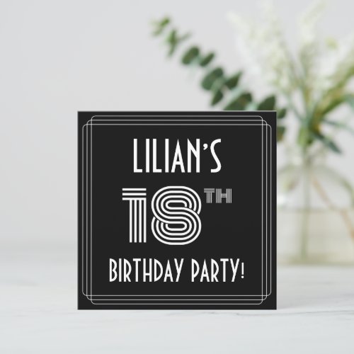 18th Birthday Party: Art Deco Style w/ Custom Name