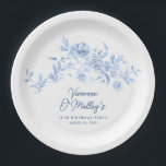 18th Birthday Party Blue Rose Floral Custom Paper Plates<br><div class="desc">Add flair to your birthday party table decor with these custom blue floral paper plates</div>