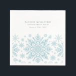 18th Birthday Party Blue White Snowflake Winter Napkins<br><div class="desc">Very elegant blue watercolor snowflakes create a pretty border along the bottom of this birthday custom napkin. Modern and minimalist design has an open and airy feel. The contemporary aesthetic will appeal to people of all ages.</div>