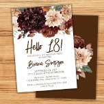 18th Birthday Party Brown Beige Flowers Floral Invitation<br><div class="desc">Brown beige flowers floral 18th birthday party invitation for a fun birthday party</div>