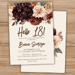 18th Birthday Party Brown Beige Ivory Floral Invitation<br><div class="desc">Brown beige on ivory flowers floral 18th birthday party invitation for a fun birthday party</div>
