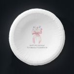 18th Birthday Party Custom Bow Wildflower Paper Bowls<br><div class="desc">A pretty blush pink bow is decorated with dainty purple and pink wildflowers. The birthday celebrant's name and Happy Birthday follow. All text is editable.</div>