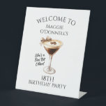 18TH Birthday Party Espresso Martini Welcome Pedestal Sign<br><div class="desc">An espresso martini shows that the guest of honor is "a tini bit older." Sophisticated neutral color palette.</div>