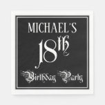 [ Thumbnail: 18th Birthday Party — Fancy Script + Custom Name Napkins ]