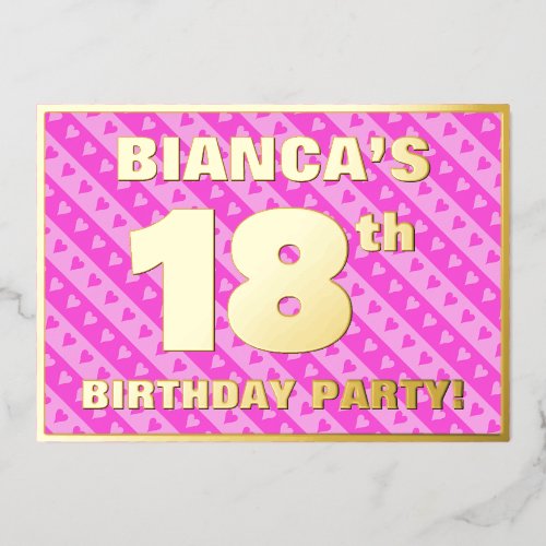18th Birthday Party — Fun Pink Hearts and Stripes
