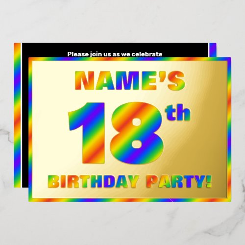 18th Birthday Party — Fun, Rainbow Spectrum “18”