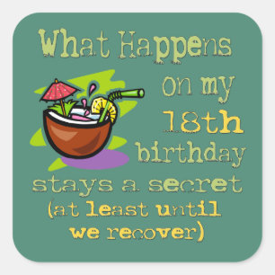 18th Birthday Party Gifts Square Sticker