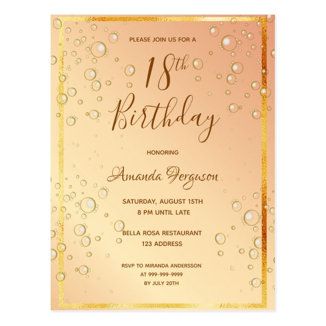 18Th Birthday Invitation Card Background Design - Bitrhday Gallery