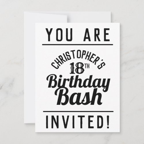 18th Birthday Party Invitation