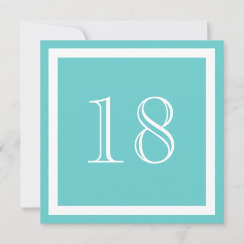 18th Birthday Party Invitation - Aqua