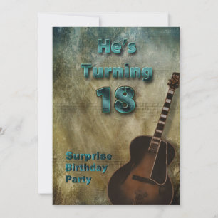 18th Birthday Party Invitation - Brown/Teal/Male