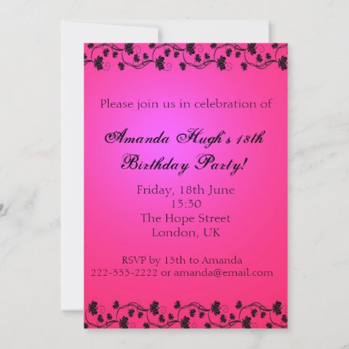 18th Birthday Party Invitation for Girls | Zazzle