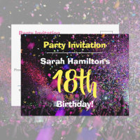 18th Birthday Party Invitation Postcard