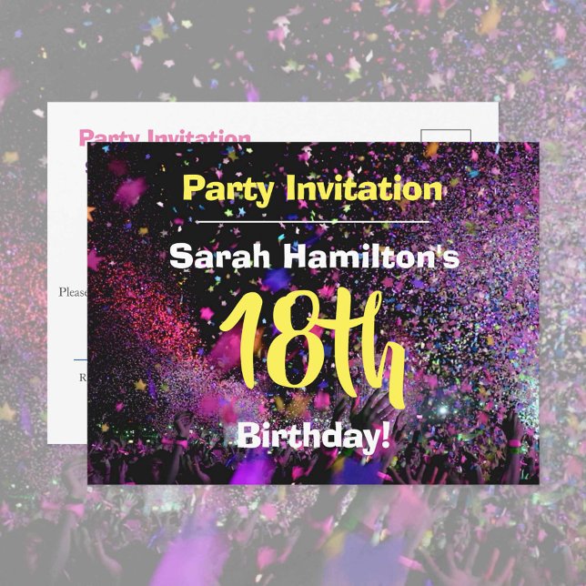 18th Birthday Party Invitation Postcard (Creator Uploaded)