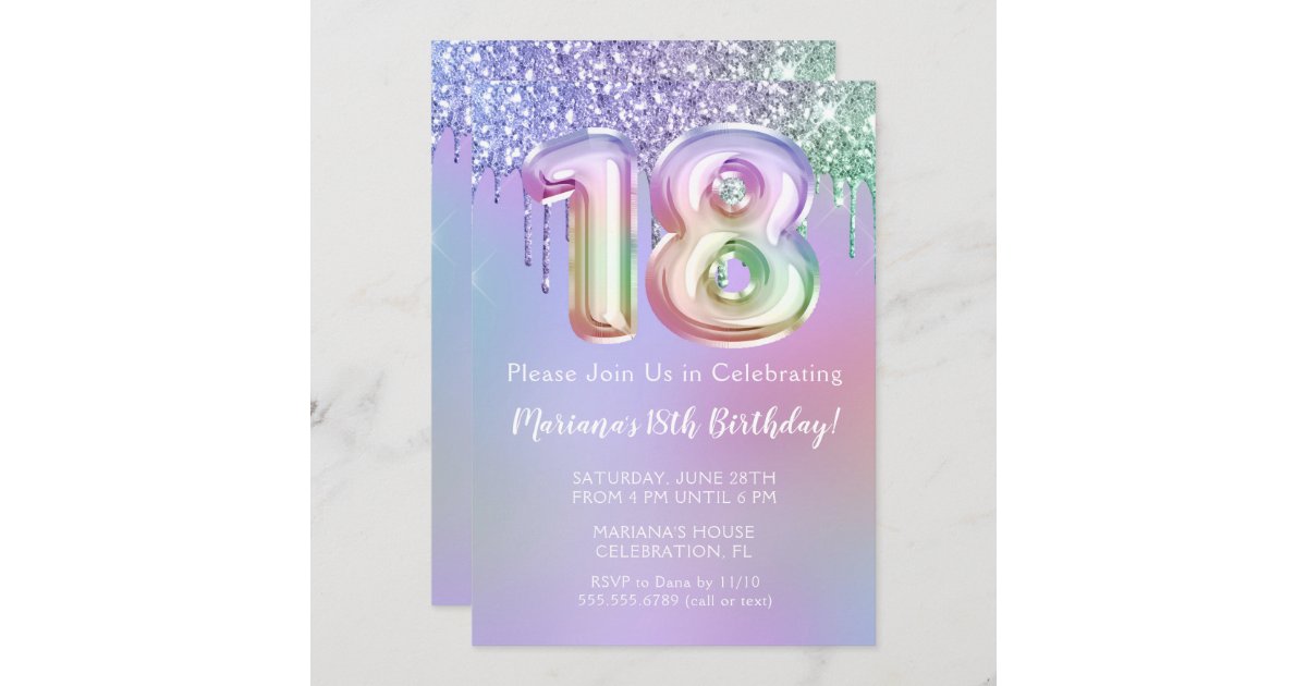 18th birthday invitation card