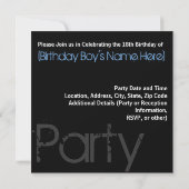 18th Birthday Party Invitations (Back)
