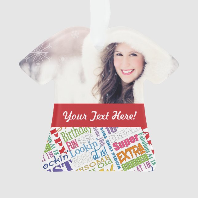 18th Birthday Party Personalized Gifts Ornament (Front)