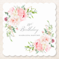 18th Birthday Party Pink Floral Custom