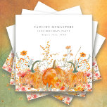 18th Birthday Party Pumpkin Wildflower Custom Napkins<br><div class="desc">Fall pumpkins are nestled in delicate golden yellow and orange wildflowers to create an elegant aesthetic. All of the text is editable so you can easily craft your own special mood.</div>