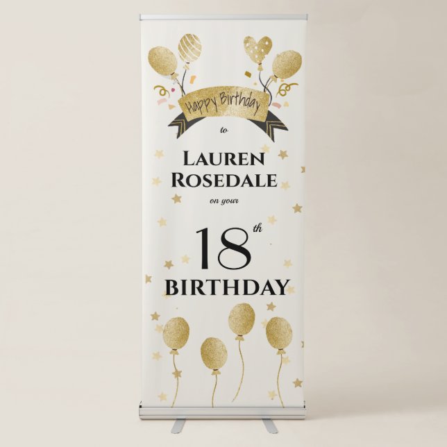 18th Birthday Party Retractable Banner (Front)