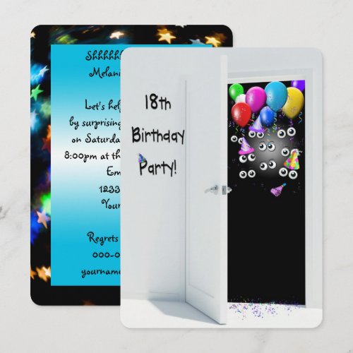 18th Birthday Party Surprise Custom Invitation