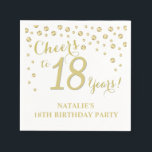 18th Birthday Party White and Gold Diamond Napkins<br><div class="desc">18th Birthday Party Invitation with White and Gold Glitter Diamond Background. Gold Confetti. Adult Birthday. Man or Woman Birthday. For further customization,  please click the "Customize it" button and use our design tool to modify this template.</div>