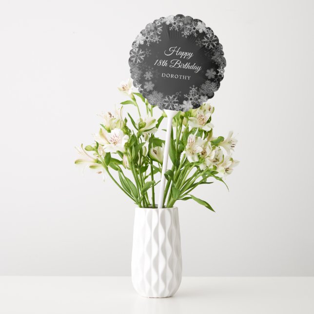 18th Birthday Party Winter Wonderland Snowflake Balloon (Vase)