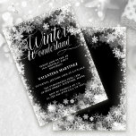 18th Birthday Party Winter Wonderland Snowflake Invitation<br><div class="desc">Elegant winter wonderland 18th birthday invitation features beautiful calligraphy surrounded by a lush snowflake and snow border. The snowflakes pop against the dark black background. You can actually change the background color to any color. Winter Wonderland can't be changed, but all of the remaining text can be edited. This item...</div>