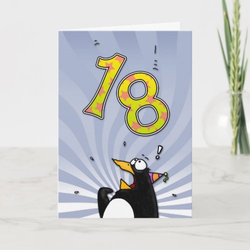 18th Birthday Penguin Surprise Card