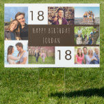 18th Birthday Photo Collage Happy Birthday Yard Sign<br><div class="desc">Say Happy Birthday with a personalized 18th Birthday Yard Sign to use indoors or out. The photo template is set up for you to add 7 of your favorite photos which are displayed in a photo collage around the birthday greeting. The wording simply reads "Happy Birthday [your name]" in casual...</div>