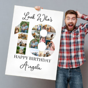 18th Birthday Photo Collage look who's 18 Card