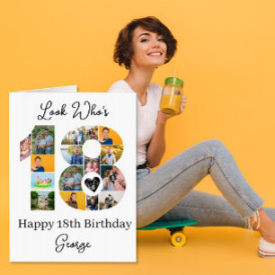 18th Birthday Photo Collage Milestone Keepsake Card
