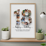 18th Birthday Photo Collage Poster<br><div class="desc">Celebrate turning 18 with a personalized photo collage poster. Showcase special memories and create a heartfelt gift that captures the journey into adulthood — perfect for sons,  daughters,  and best friends.</div>