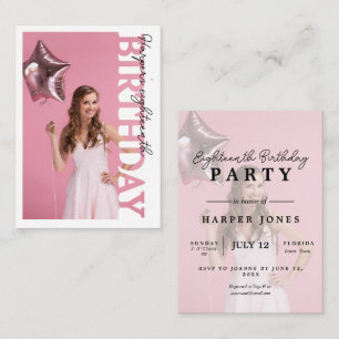 18th Birthday Photo college Party  Enclosure Card