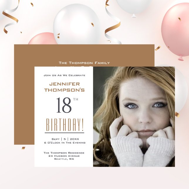 18th Birthday - Photo Party Invitation (18th Birthday - Photo Party Invitation)