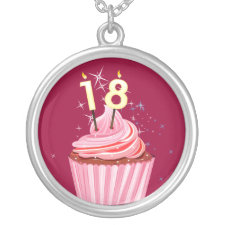 18th Birthday - Pink Cupcake Custom Jewelry