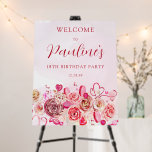 18th Birthday Pink Rose Swirly Heart Welcome Foam Board<br><div class="desc">Girly girls of all ages will love this feminine design. Pretty pink watercolor roses and whimsical swirly hearts create the perfect 18th birthday welcome sign for a February or Valentine's Day birthday. Candy and macarons add to the sweet design. The softest pink watercolor wash frames the text and graphics perfectly....</div>