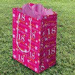 18th Birthday pink yellow custom name gift bag<br><div class="desc">Cute graphic flowers and personalized custom name 18th or your own birthday year and short name gift bag,  currently reads Bethany. Other matching items available. Designed by www.mylittleeden.com</div>